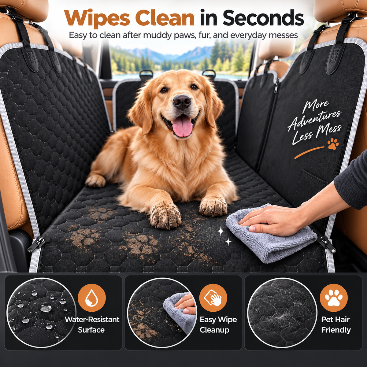LuxifyUs 4-in-1 Waterproof Dog Car Seat Hammock