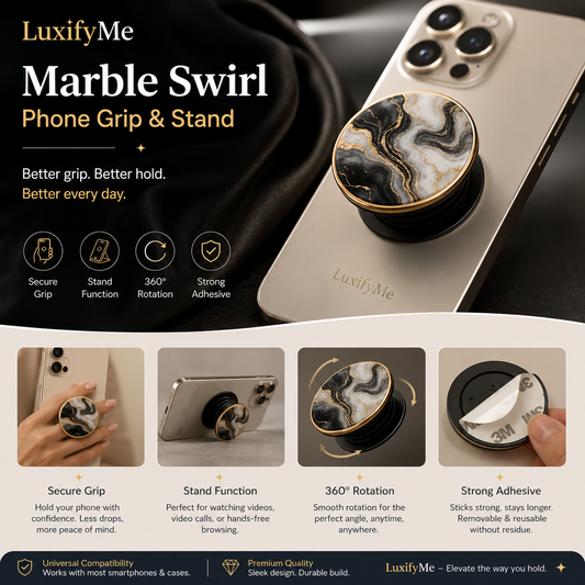 LuxifyUs Marble Swirl Phone Grip & Stand