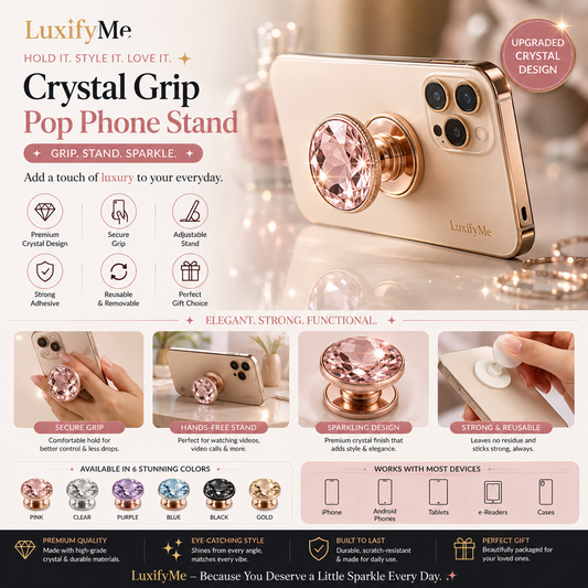 LuxifyUs Crystal Grip Pop Phone Stand