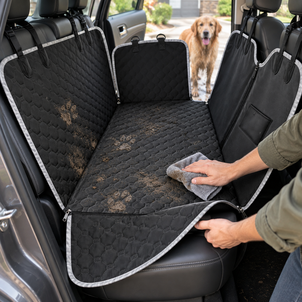 LuxifyUs 4-in-1 Waterproof Dog Car Seat Hammock